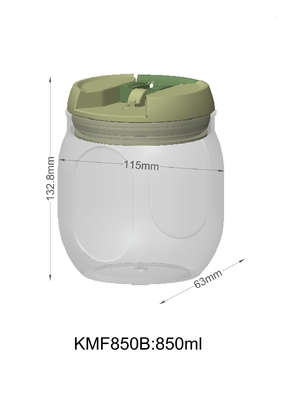 850ml ODM PP ขวดพลาสติกฟู้ดเกรด Easy Lock 1200ml